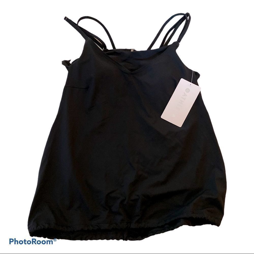Athleta Seascape Blousy Tankini NWT Black 34D/DD Medium